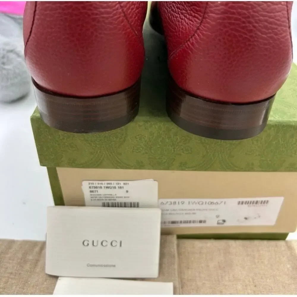 Men's Gucci horse bit web striped loafer size 9, made in Italy